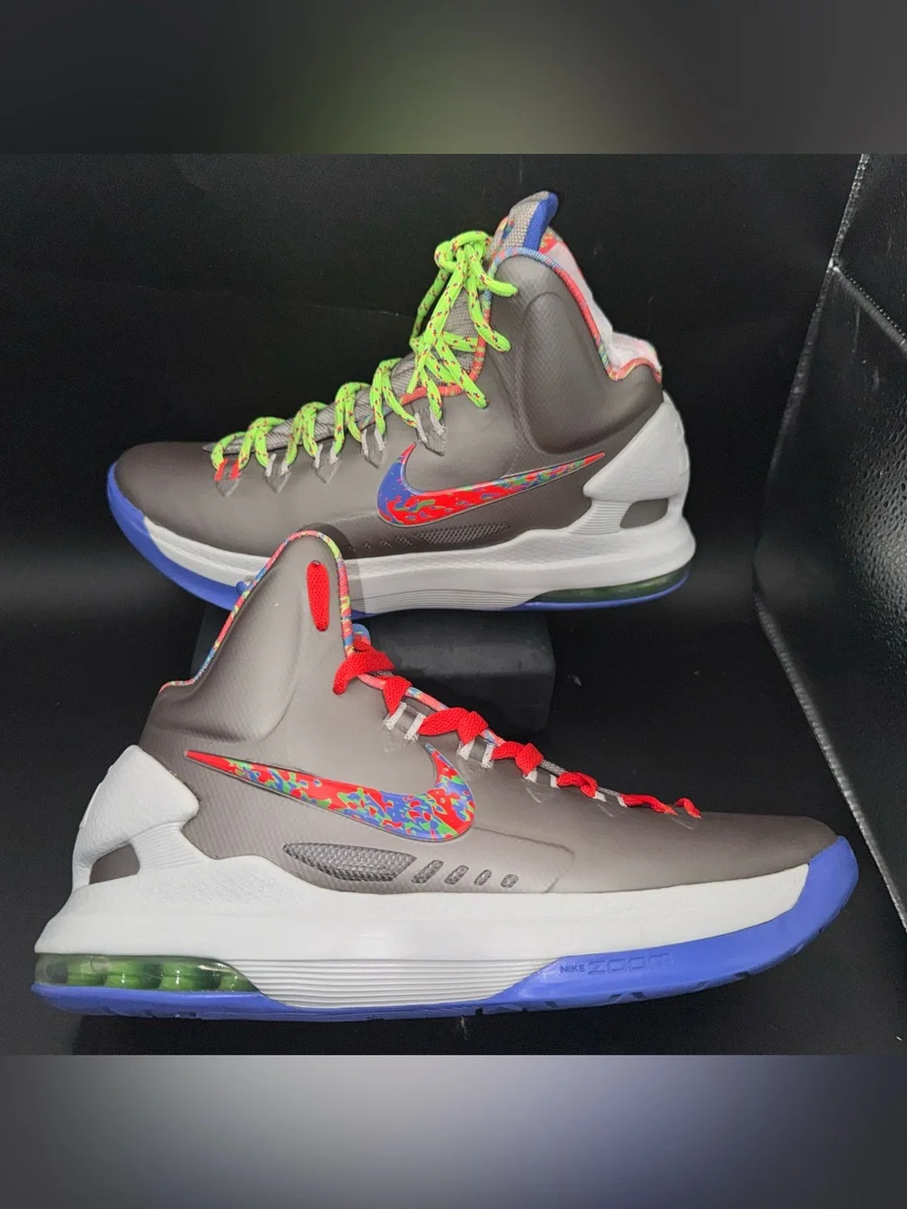 Nike KD 5 “Splatter” Basketball Shoes Gray/Multi-Color Men’s Size 8 EU 41